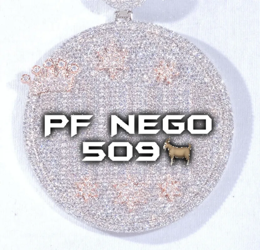 CUSTOM LETTER NECKLACE 3D BIG CROWN DISC sold by The GUU Shop