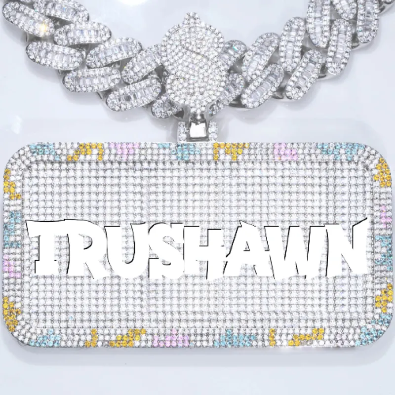 CUSTOM LETTER NECKLACE 3D COLORFUL SQUARE sold by The GUU Shop