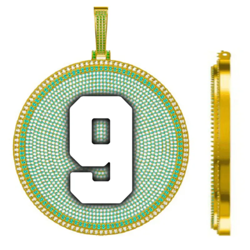 CUSTOM LETTER NECKLACE 3D BIG DISC sold by The GUU Shop