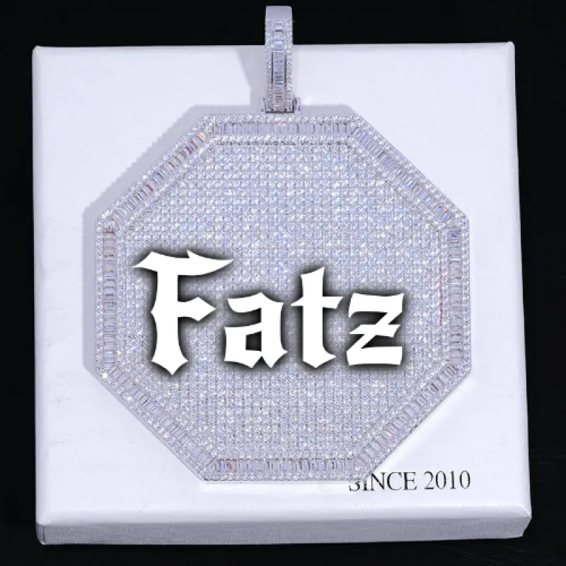 CUSTOM LETTER NECKLACE 3D BIG OCTAGON sold by The GUU Shop