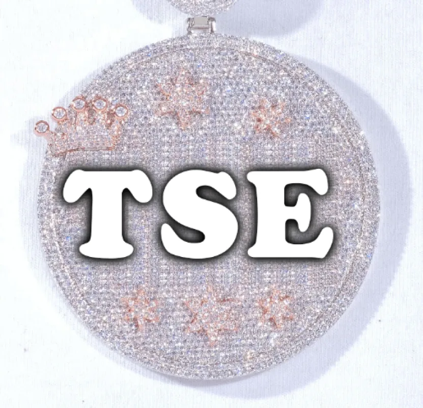 CUSTOM LETTER NECKLACE 3D BIG CROWN DISC sold by The GUU Shop