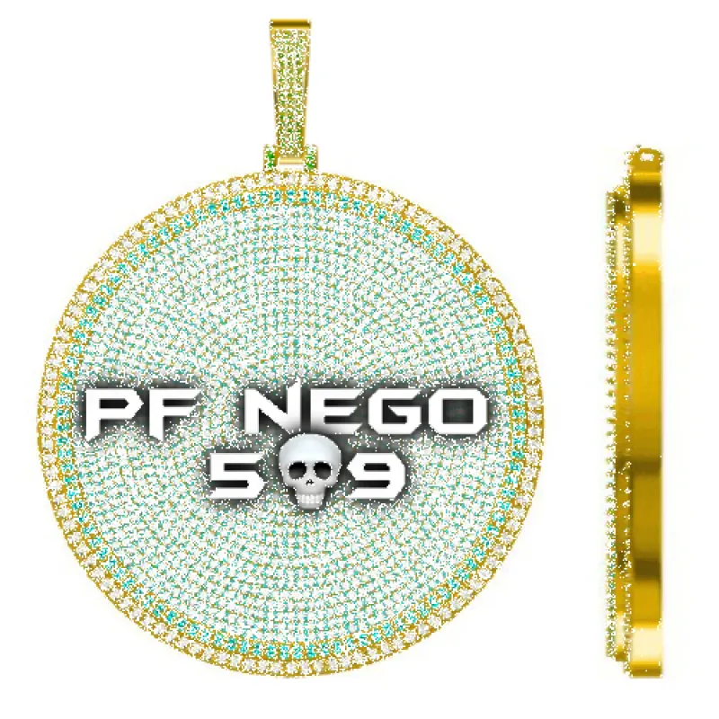 CUSTOM LETTER NECKLACE 3D BIG DISC sold by The GUU Shop