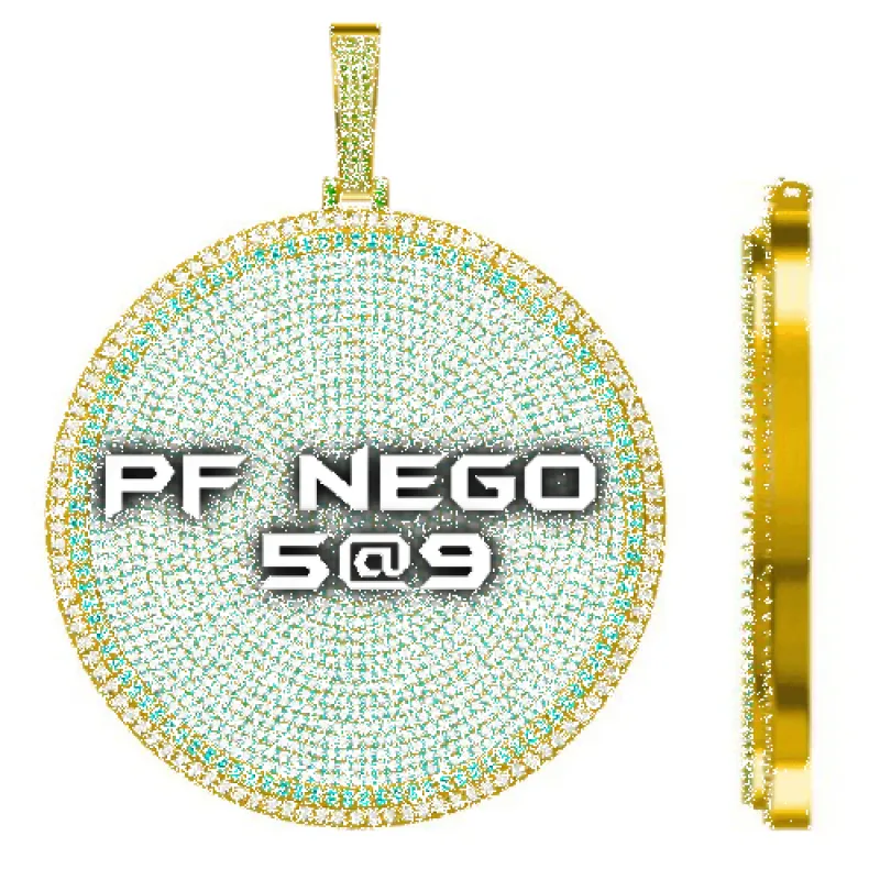 CUSTOM LETTER NECKLACE 3D BIG DISC sold by The GUU Shop