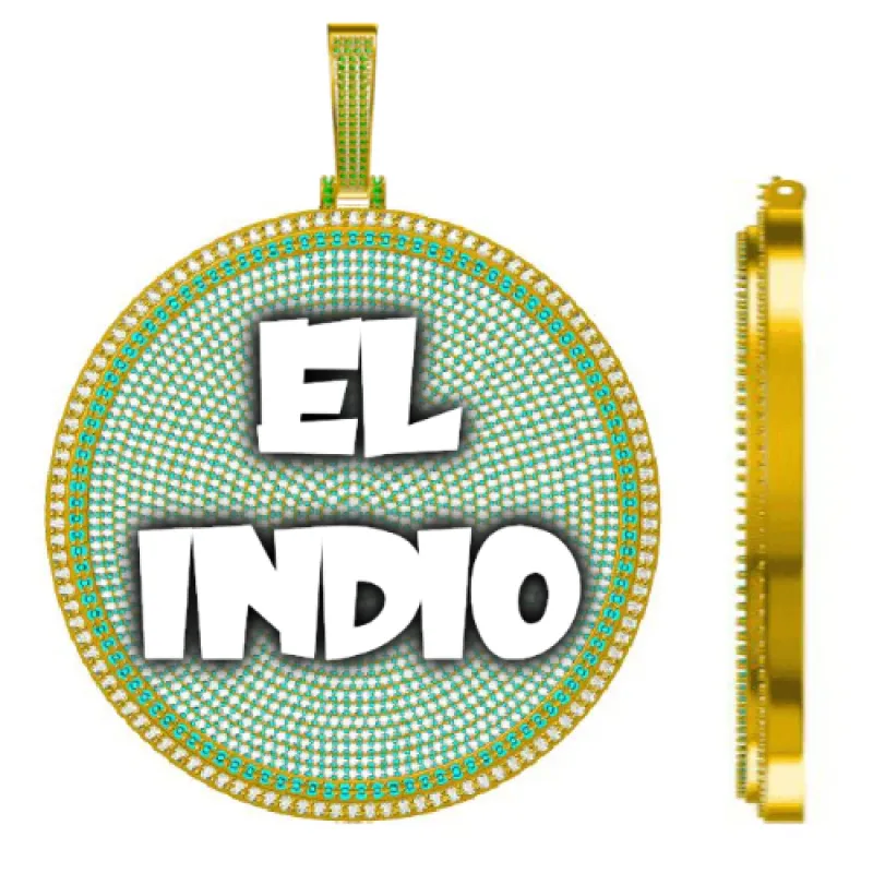 CUSTOM LETTER NECKLACE 3D BIG DISC sold by The GUU Shop