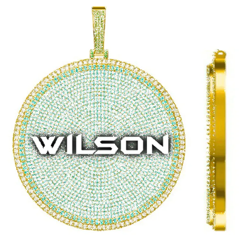 CUSTOM LETTER NECKLACE 3D BIG DISC sold by The GUU Shop