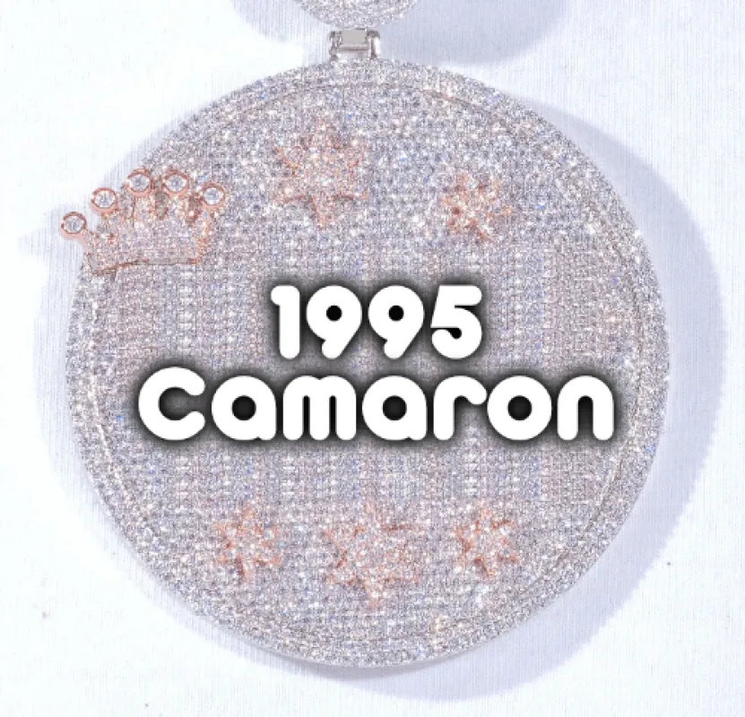 CUSTOM LETTER NECKLACE 3D BIG CROWN DISC sold by The GUU Shop