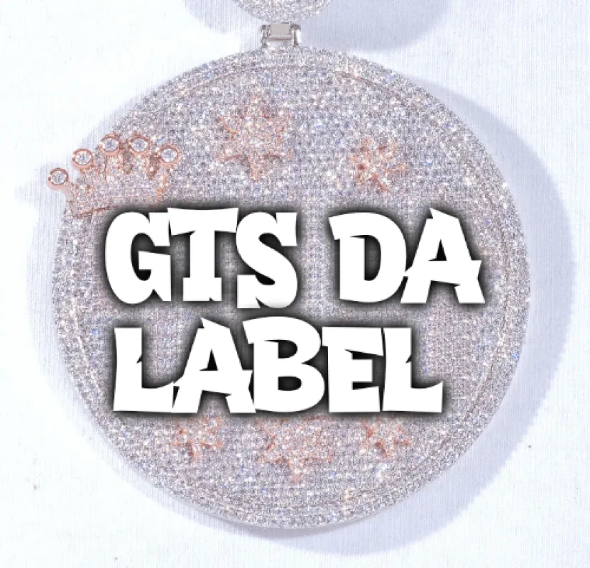 CUSTOM LETTER NECKLACE 3D BIG CROWN DISC sold by The GUU Shop