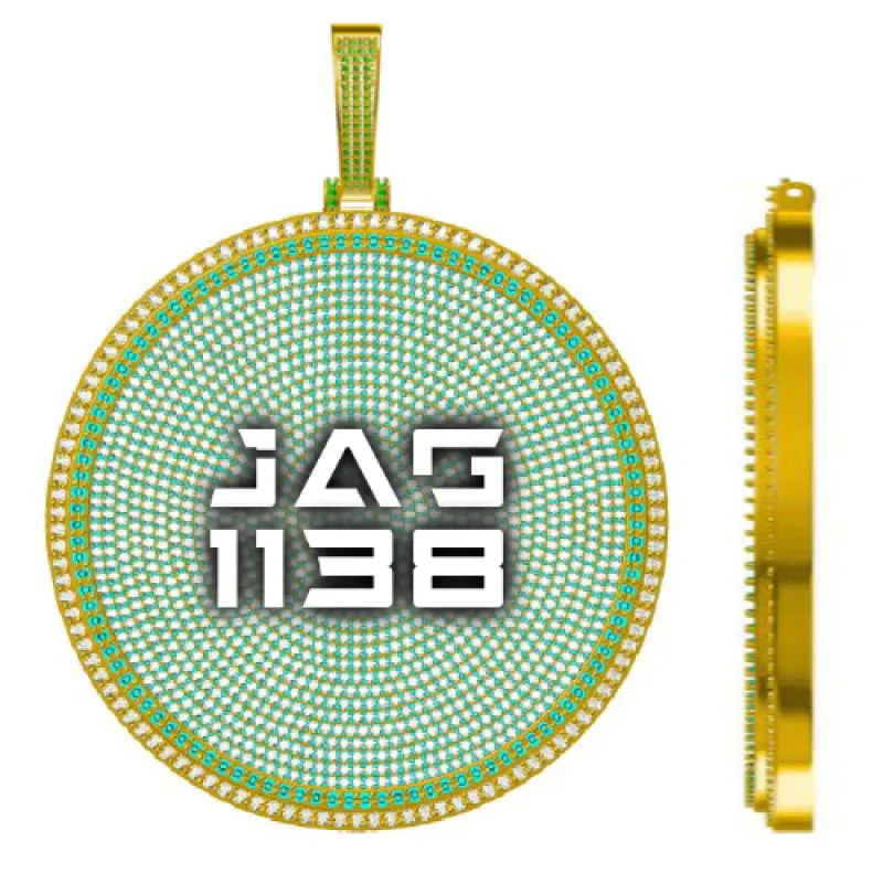 CUSTOM LETTER NECKLACE 3D BIG DISC sold by The GUU Shop