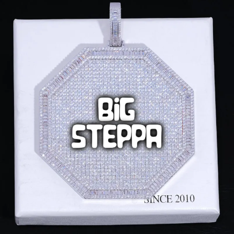 CUSTOM LETTER NECKLACE 3D BIG OCTAGON sold by The GUU Shop