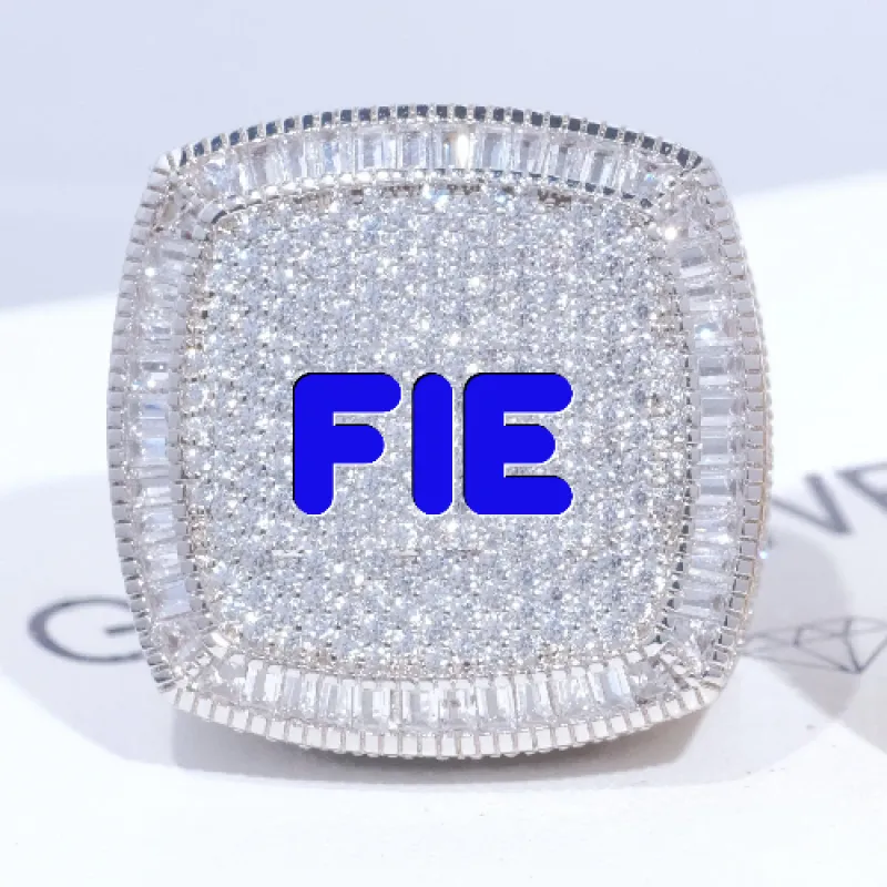 CUSTOM LETTER 3D ICED RING sold by The GUU Shop