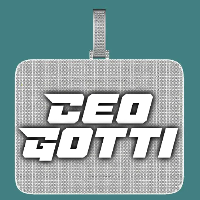 CUSTOM LETTER NECKLACE 3D BIG SQUARE sold by The GUU Shop