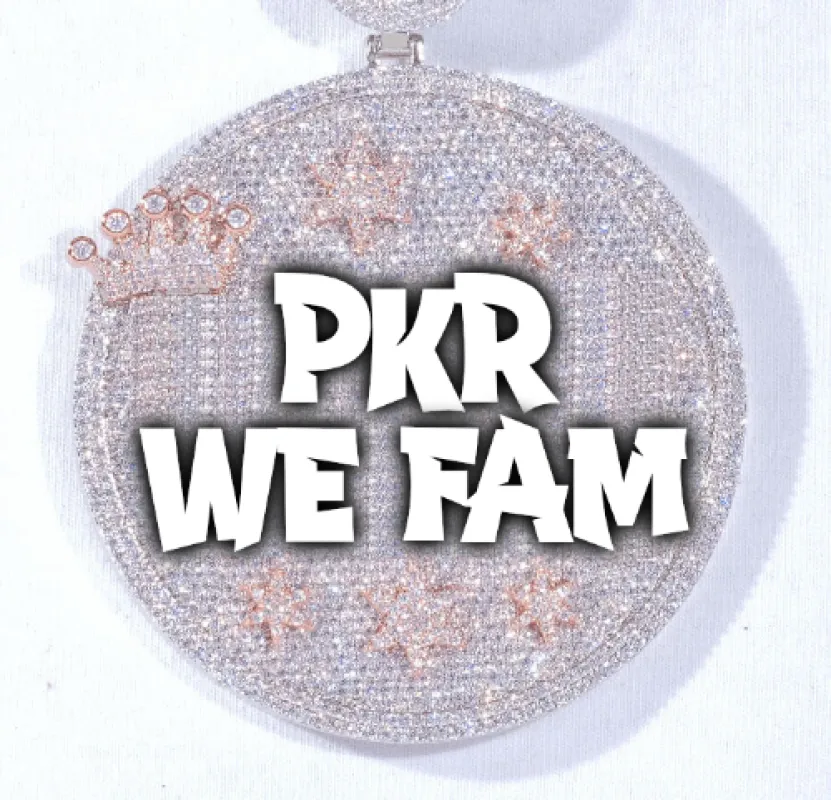 CUSTOM LETTER NECKLACE 3D BIG CROWN DISC sold by The GUU Shop