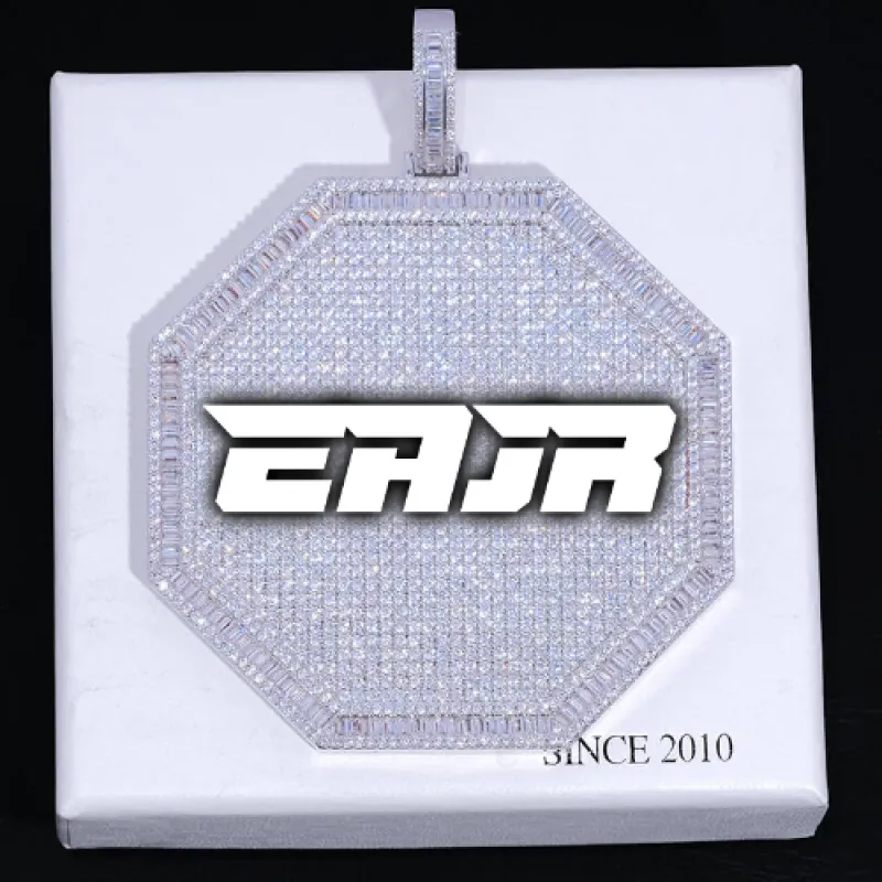 CUSTOM LETTER NECKLACE 3D BIG OCTAGON sold by The GUU Shop