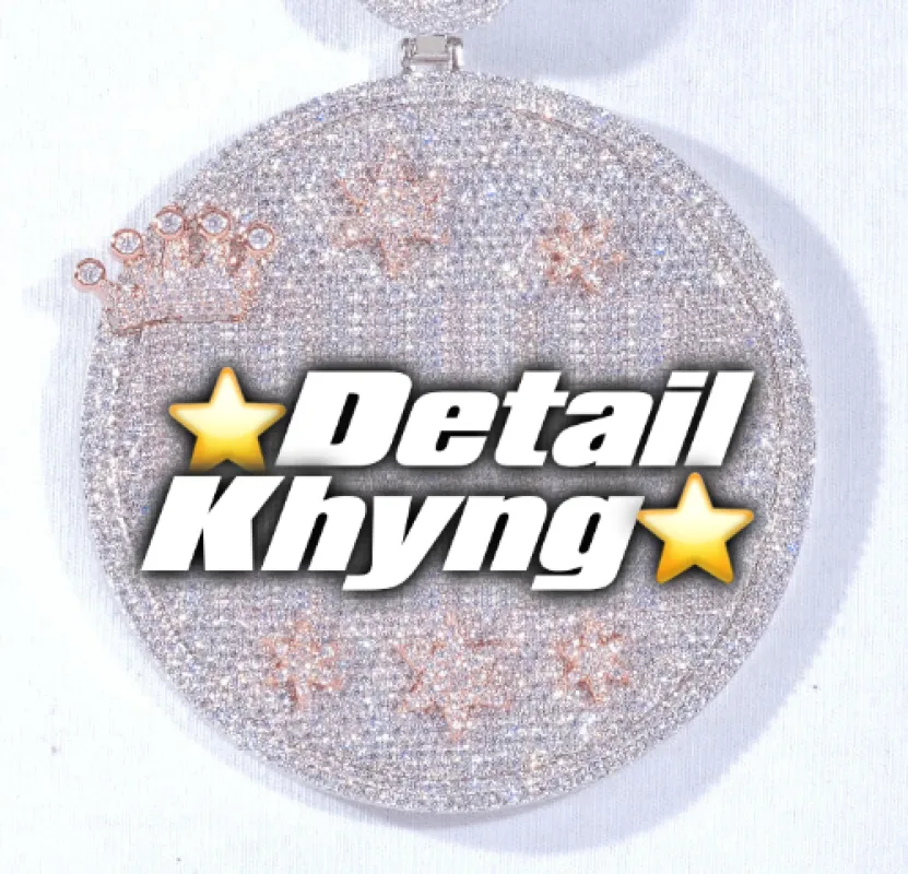 CUSTOM LETTER NECKLACE 3D BIG CROWN DISC sold by The GUU Shop