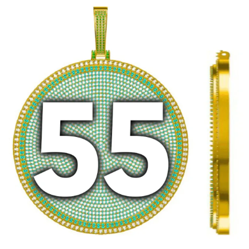 CUSTOM LETTER NECKLACE 3D BIG DISC sold by The GUU Shop