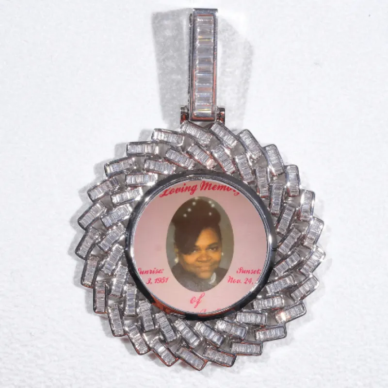 Large 3D Baguette Custom Picture Pendant sold by The GUU Shop