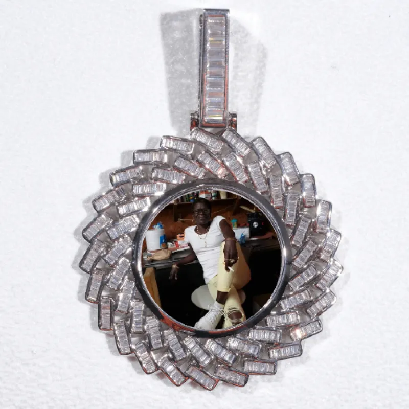Large 3D Baguette Custom Picture Pendant sold by The GUU Shop