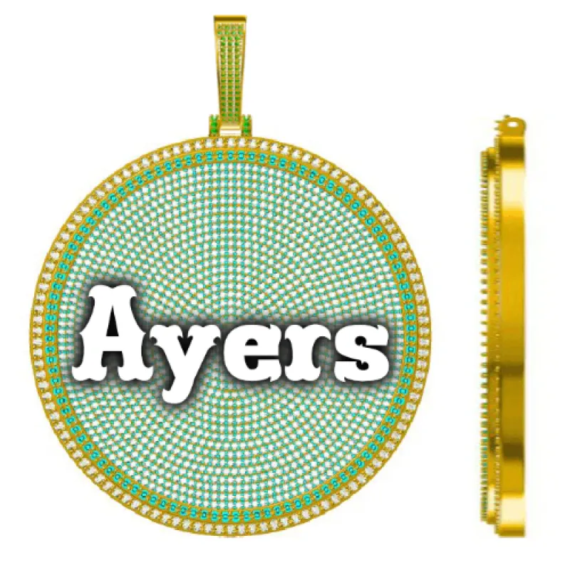 CUSTOM LETTER NECKLACE 3D BIG DISC sold by The GUU Shop