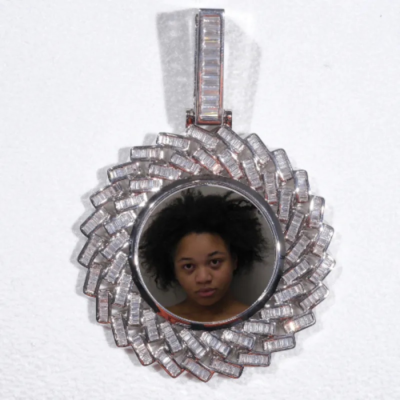 Large 3D Baguette Custom Picture Pendant sold by The GUU Shop