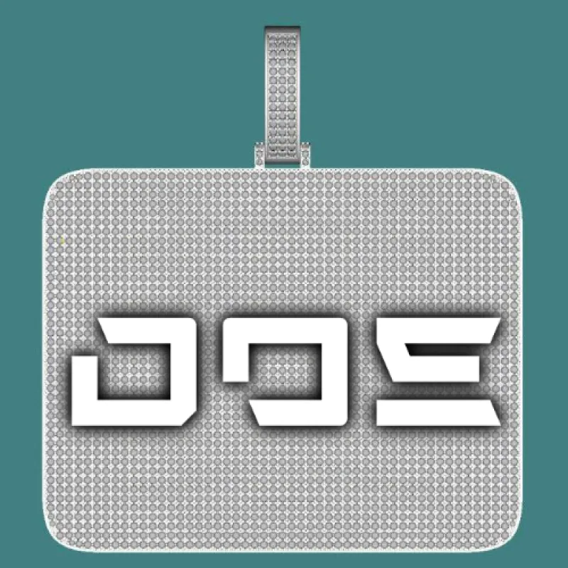 CUSTOM LETTER NECKLACE 3D BIG SQUARE sold by The GUU Shop