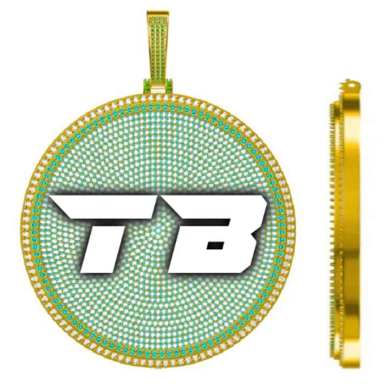 CUSTOM LETTER NECKLACE 3D BIG DISC sold by The GUU Shop