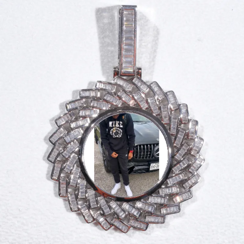 Large 3D Baguette Custom Picture Pendant sold by The GUU Shop