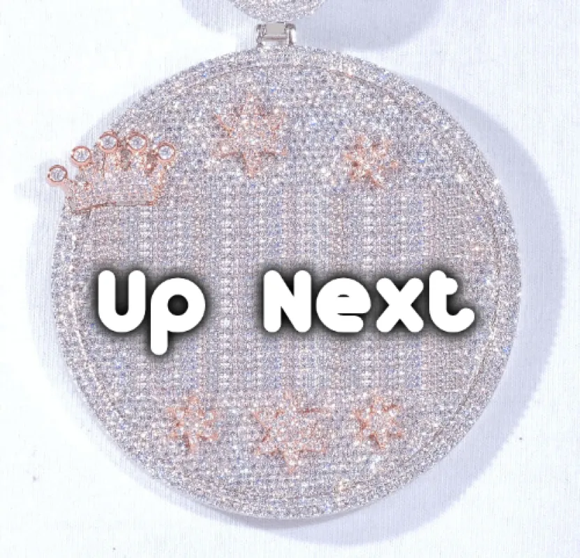 CUSTOM LETTER NECKLACE 3D BIG CROWN DISC sold by The GUU Shop