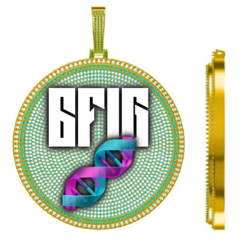 CUSTOM LETTER NECKLACE 3D BIG DISC sold by The GUU Shop