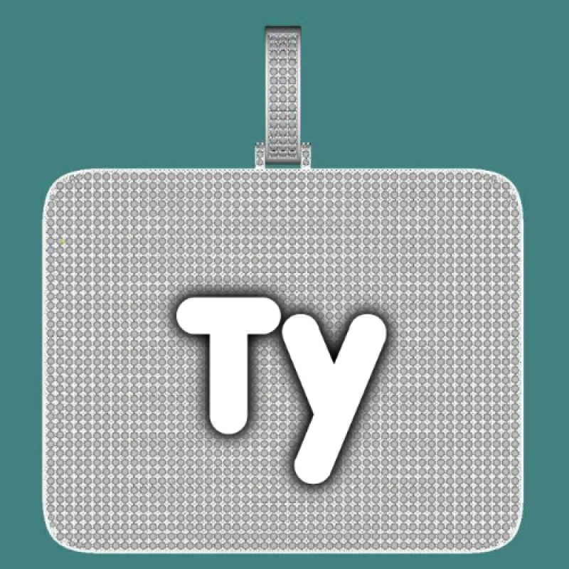 CUSTOM LETTER NECKLACE 3D BIG SQUARE sold by The GUU Shop