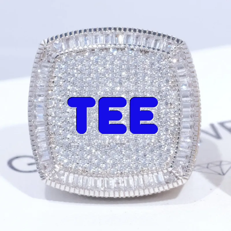 CUSTOM LETTER 3D ICED RING sold by The GUU Shop