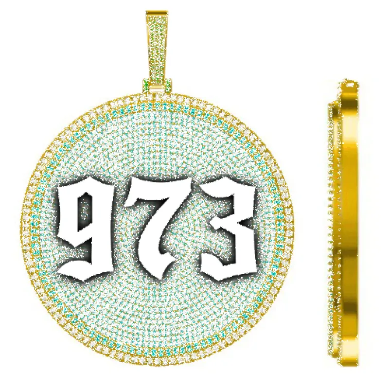 CUSTOM LETTER NECKLACE 3D BIG DISC sold by The GUU Shop