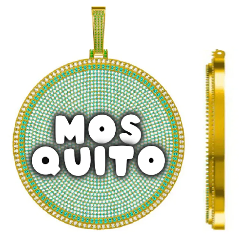 CUSTOM LETTER NECKLACE 3D BIG DISC sold by The GUU Shop