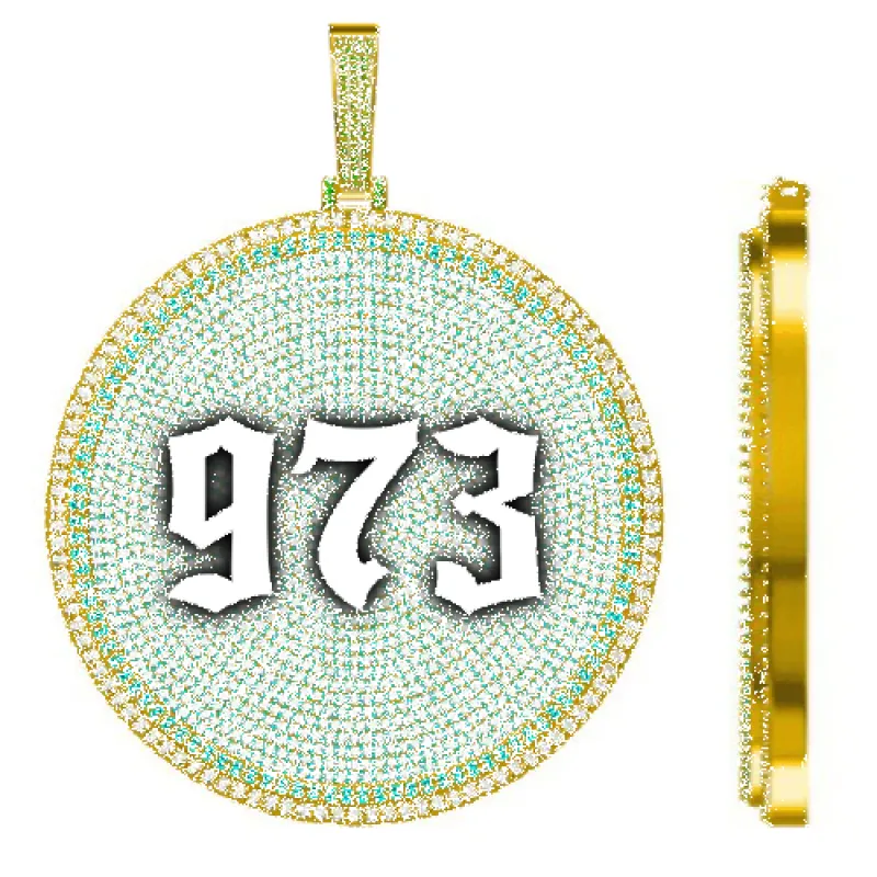 CUSTOM LETTER NECKLACE 3D BIG DISC sold by The GUU Shop