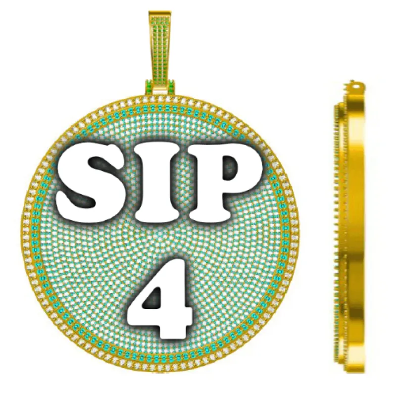 CUSTOM LETTER NECKLACE 3D BIG DISC sold by The GUU Shop