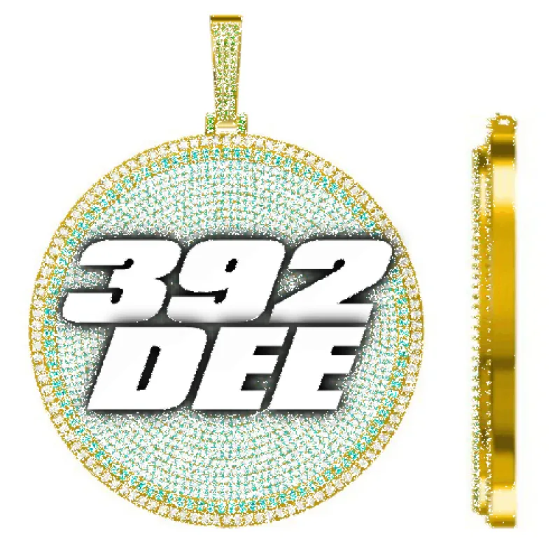 CUSTOM LETTER NECKLACE 3D BIG DISC made by The GUU Shop