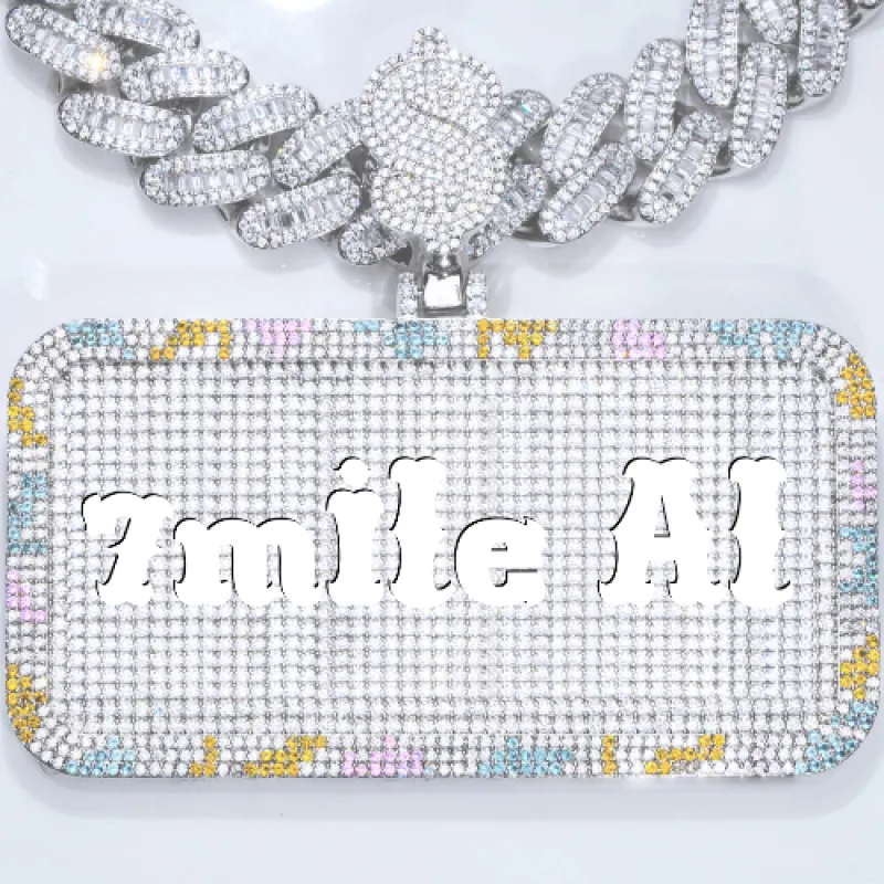 CUSTOM LETTER NECKLACE 3D COLORFUL SQUARE sold by The GUU Shop