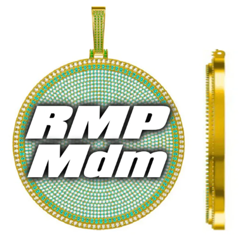 CUSTOM LETTER NECKLACE 3D BIG DISC sold by The GUU Shop