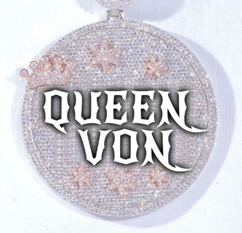 CUSTOM LETTER NECKLACE 3D BIG CROWN DISC sold by The GUU Shop