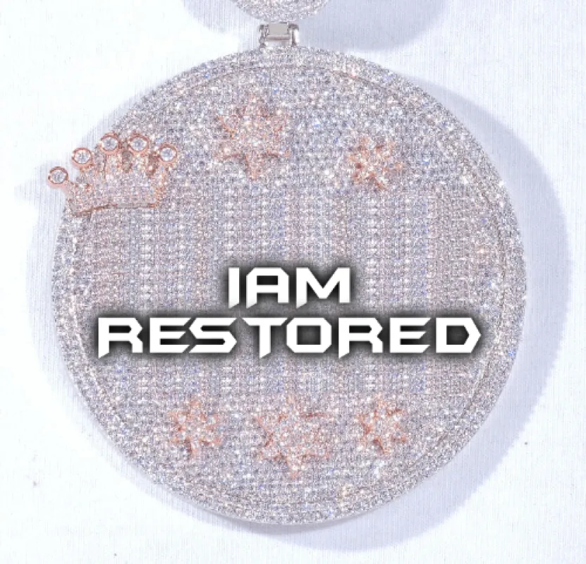 CUSTOM LETTER NECKLACE 3D BIG CROWN DISC made by The GUU Shop