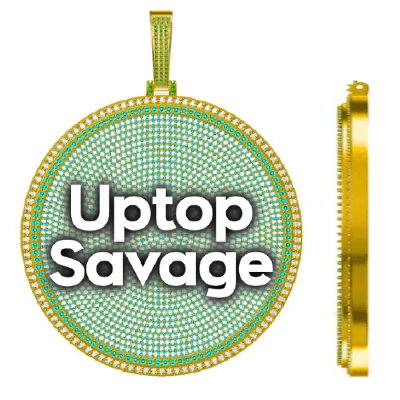 CUSTOM LETTER NECKLACE 3D BIG DISC sold by The GUU Shop