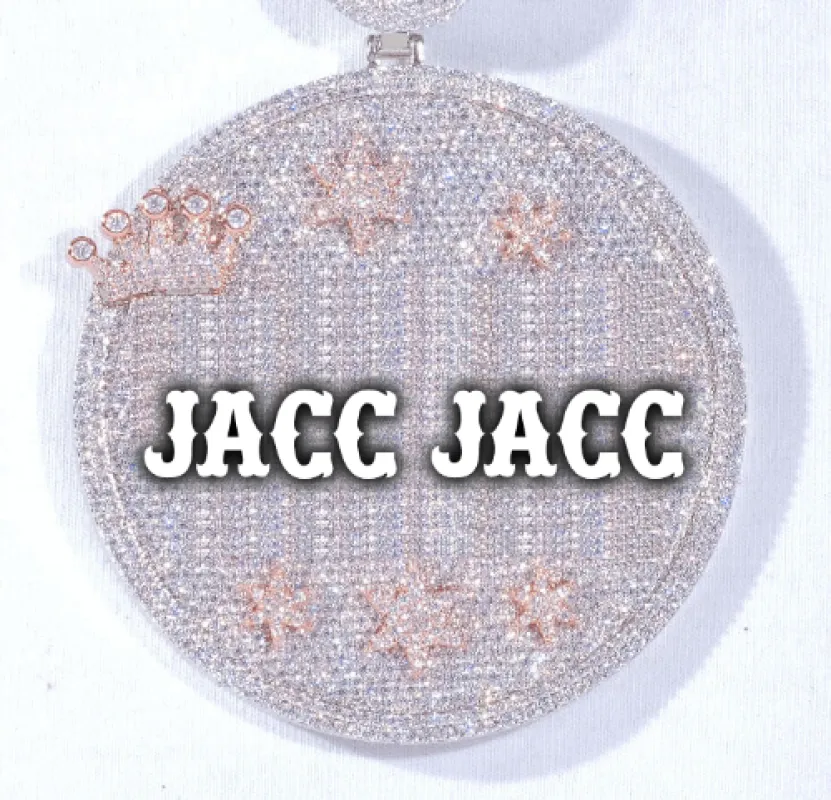 CUSTOM LETTER NECKLACE 3D BIG CROWN DISC sold by The GUU Shop