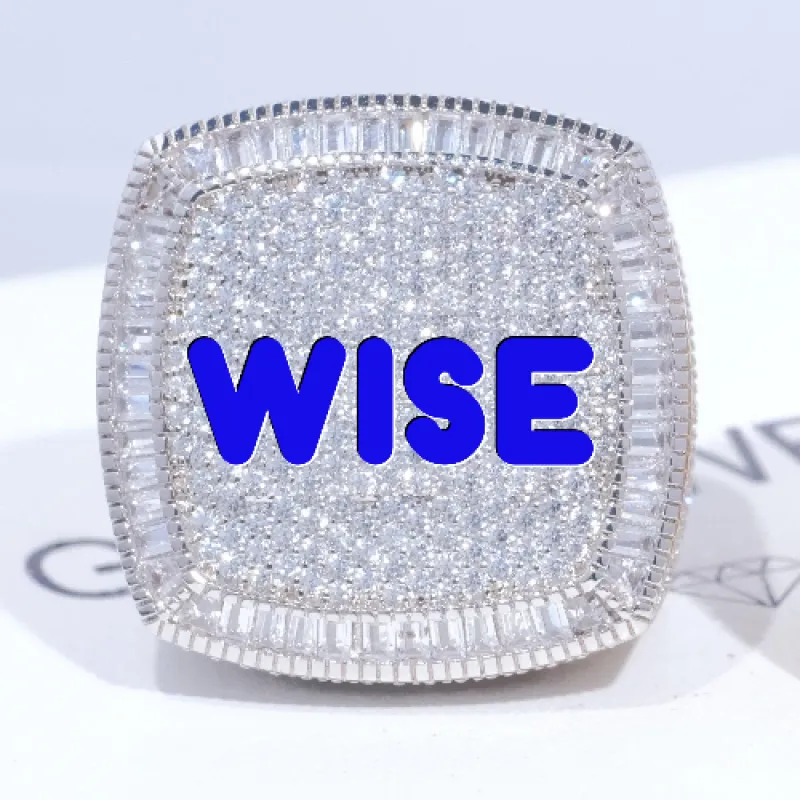 CUSTOM LETTER 3D ICED RING sold by The GUU Shop