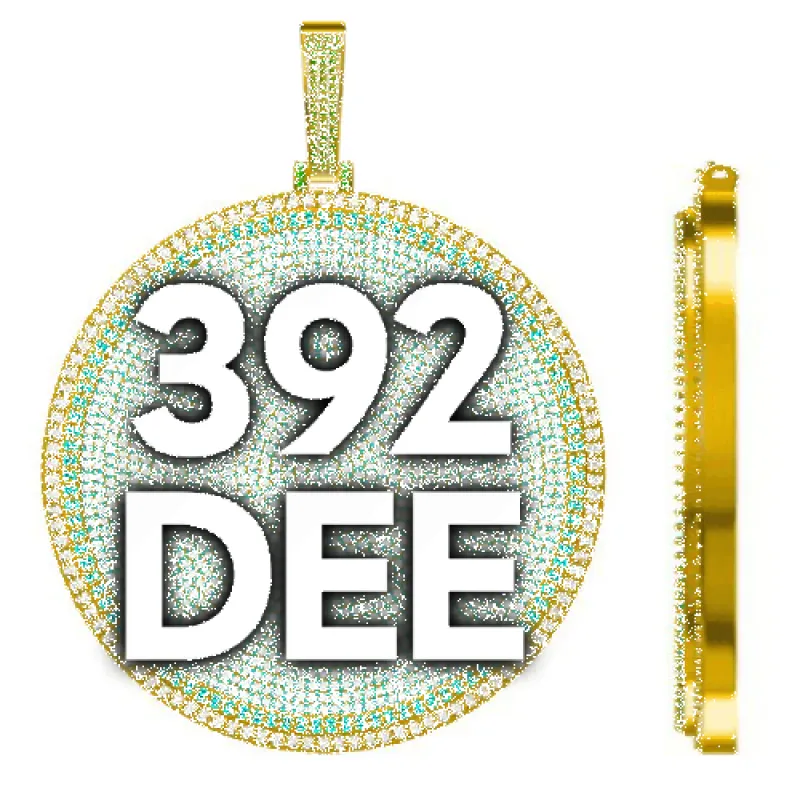 CUSTOM LETTER NECKLACE 3D BIG DISC sold by The GUU Shop