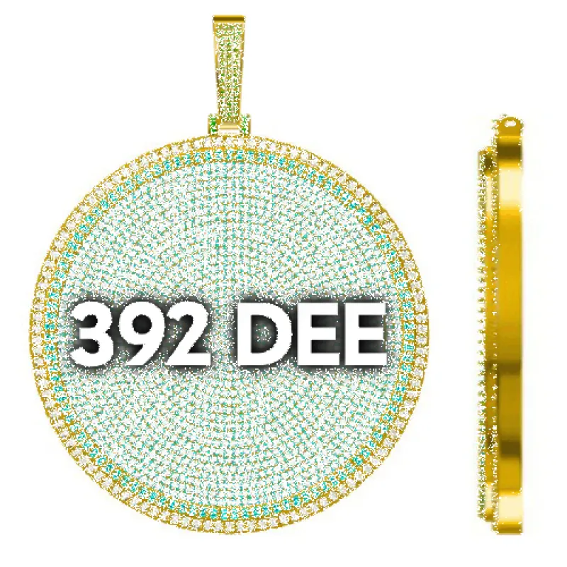 CUSTOM LETTER NECKLACE 3D BIG DISC sold by The GUU Shop