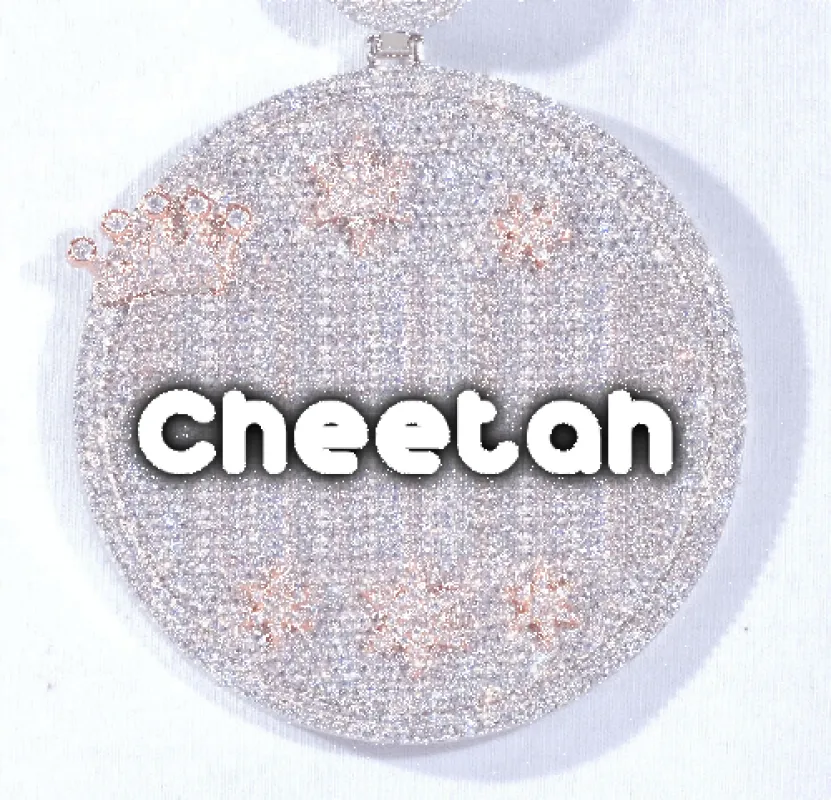 CUSTOM LETTER NECKLACE 3D BIG CROWN DISC sold by The GUU Shop