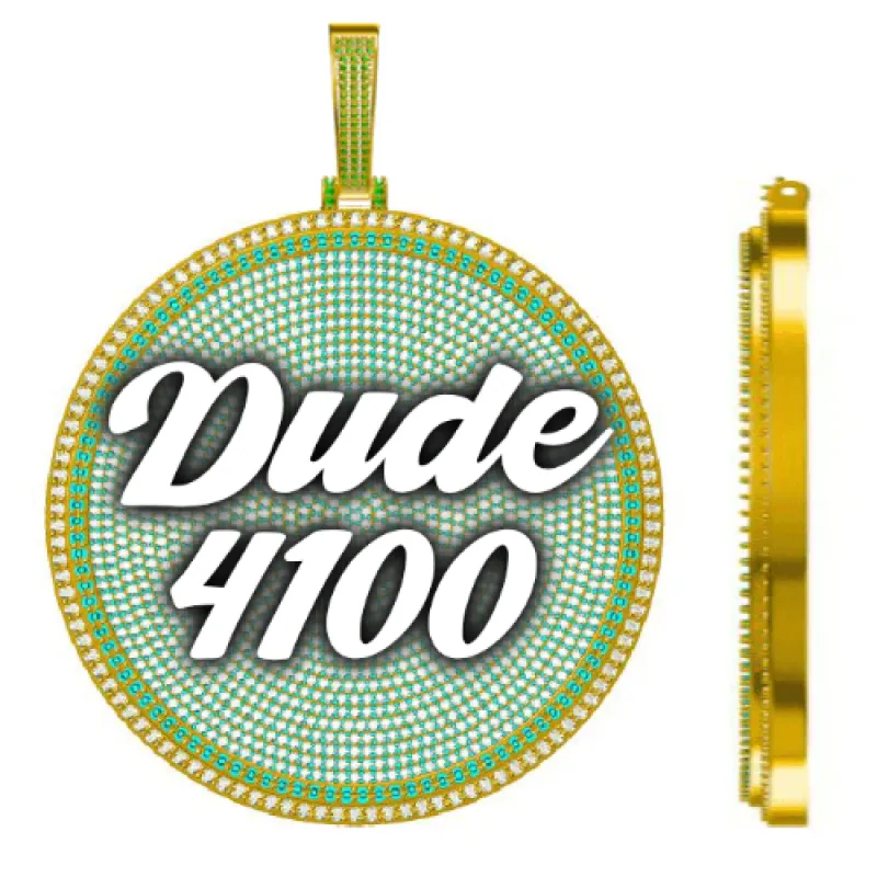 CUSTOM LETTER NECKLACE 3D BIG DISC sold by The GUU Shop