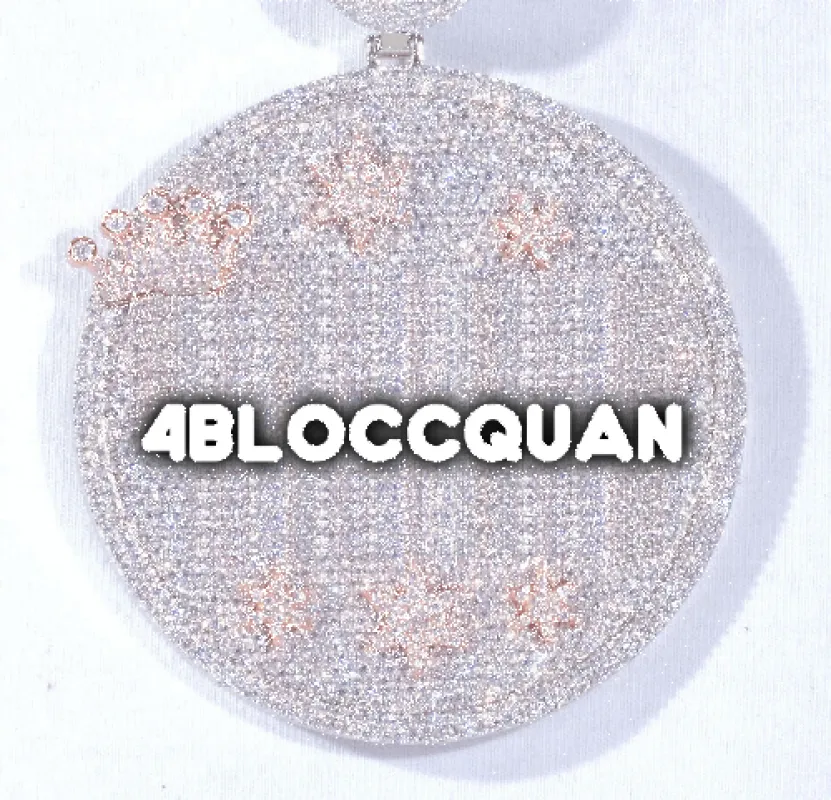 CUSTOM LETTER NECKLACE 3D BIG CROWN DISC sold by The GUU Shop