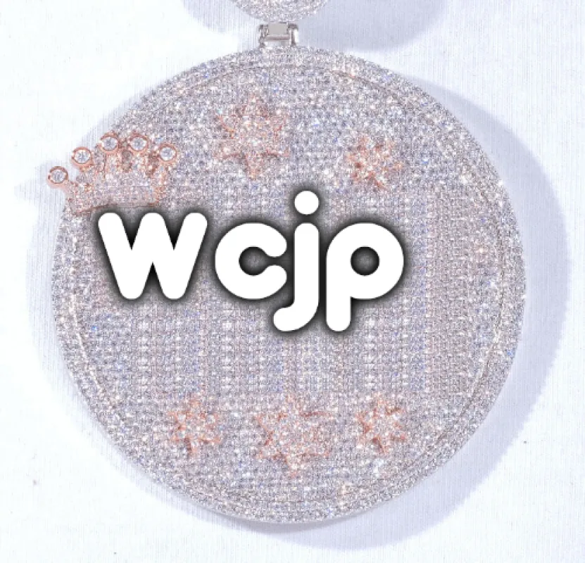 CUSTOM LETTER NECKLACE 3D BIG CROWN DISC sold by The GUU Shop