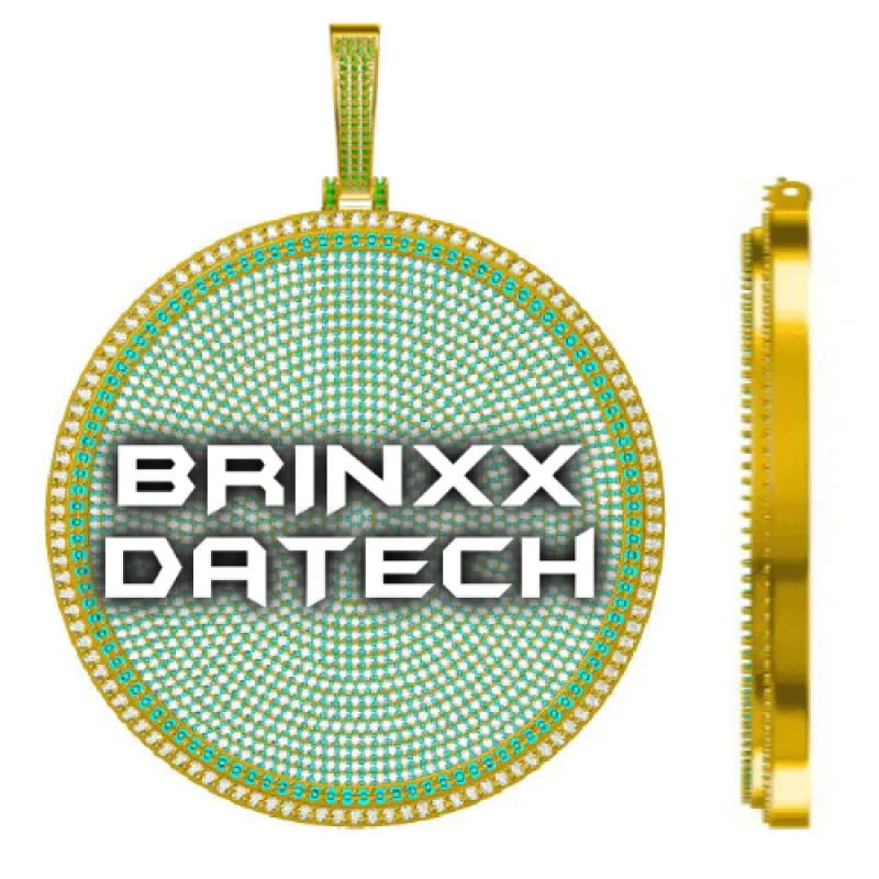 CUSTOM LETTER NECKLACE 3D BIG DISC made by The GUU Shop