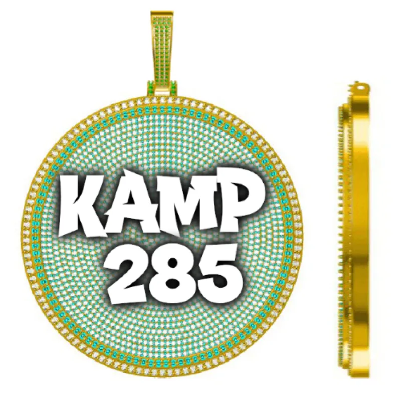 CUSTOM LETTER NECKLACE 3D BIG DISC sold by The GUU Shop